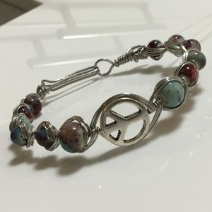 Peace Wire Wrap Bracelet